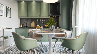 Кухня на заказ Супермат фисташковый